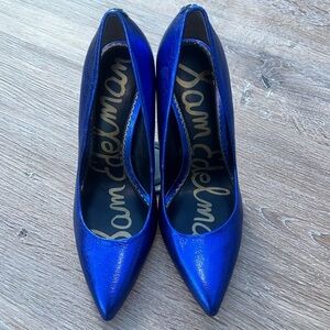 Sam Edelman Sapphire BlueTextured  Leather Heels Women’s 6.5 M
